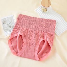 High Waist Bow Traceless Lace Briefs (Option: 6707 Rose Red-Plus Size)