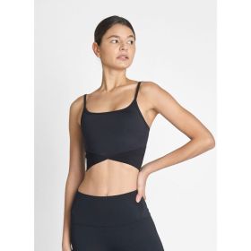 Waist Triangle Stitching Shaping Yoga Bra Fitness Inner Wear (Option: Black-S)