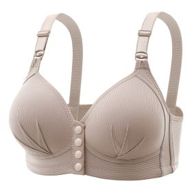 Large Size Front Button Underwear Nursing Without Steel Ring Push Up (Option: 38or85-Milk Gray)
