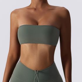 Base Workout Top Skinny Yoga Clothes (Option: Dark Gray Green-S)