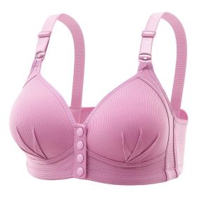 Large Size Front Button Underwear Nursing Without Steel Ring Push Up (Option: 38or85-Purple)