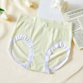 High Waist Bow Traceless Lace Briefs (Option: 6628 Mung Bean Color-Plus Size)