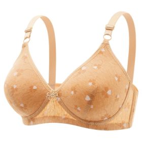 Large Size Thin Underwear Anti-sagging Wireless Bra (Option: Apricot-36 80BC Universal Cup)
