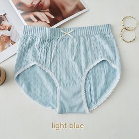 High Waist Bow Traceless Lace Briefs (Option: 421 Light Blue-Standard Size)
