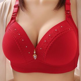 Large Size Full Cup Adjustable Mom Underwear (Option: 36or80-Red)