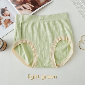 High Waist Bow Traceless Lace Briefs (Option: 425 Light Green-Plus Size)