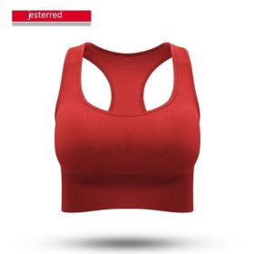 Women Sports Yoga Workout Bra (Option: Red-L)