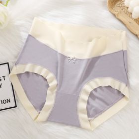 Modal High Waist Seamless Underwear Women's Cream (Option: Taro Purple-XL)