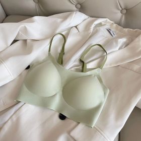 Seamless Beautiful Back Camisole Large Chest Slimming Vest (Option: Creamy Green-Plus Size)