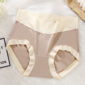 Modal High Waist Seamless Underwear Women's Cream (Option: Dark Khaki-XL)