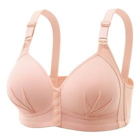 Large Size Front Button Underwear Nursing Without Steel Ring Push Up (Option: 38or85-Shrimp Red)