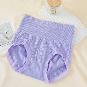 High Waist Bow Traceless Lace Briefs (Option: 6707 Snow Cyan-Standard Size)