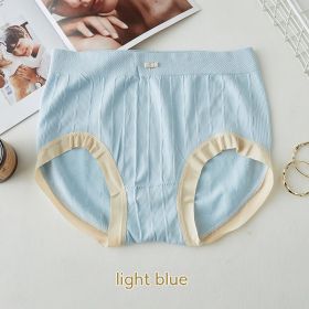 High Waist Bow Traceless Lace Briefs (Option: 425 Light Blue-Plus Size)