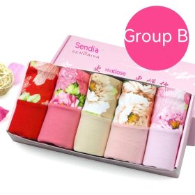 Modal Underwear For Women Mid-waist Cotton (Option: 5 Pieces B Group-Plus Size)