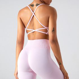Seamless Yoga Clothes Women's Vest (Option: Pink-L)