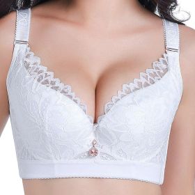 Big Cup Push Up Adjustable Accessory Breast Bra (Option: White-46or105F)
