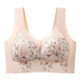 Small Floral Ice Silk Seamless Beautiful Back Bra (Option: Skin Color-3L)