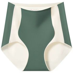 Women's Traceless Ice Silk High Waist Tight Pants (Option: Gemstone Green-2XL)