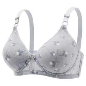 Large Size Thin Underwear Anti-sagging Wireless Bra (Option: Black Gray-38 85BC Universal Cup)
