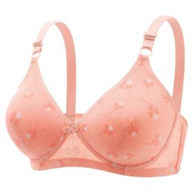 Large Size Thin Underwear Anti-sagging Wireless Bra (Option: Shrimp Red-38 85BC Universal Cup)