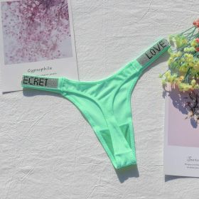 T-back Thin And Glittering Fabric For Women (Option: Candy Green-L)