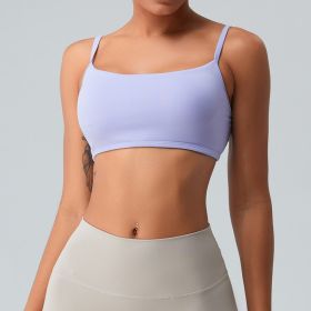 Cloud Sense Sports Underwear Thin Strap Yoga Exercise Vest (Option: Elegant Purple-L)