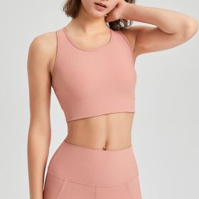 Fashion Fitness Yoga Wear Vest (Option: Clay Powder-L)
