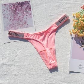 T-back Thin And Glittering Fabric For Women (Option: Cherry Blossom Pink-L)