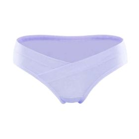 Breathable Pregnant Women During Pregnancy Low Waist Panties (Option: Purple-XL)
