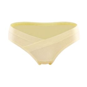 Breathable Pregnant Women During Pregnancy Low Waist Panties (Option: Yellow-4XL)