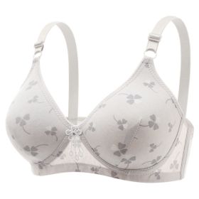 Large Size Thin Underwear Anti-sagging Wireless Bra (Option: Silver Gray-40 90BC Universal Cup)