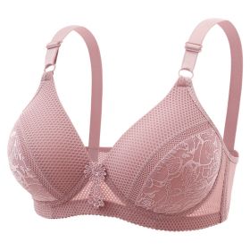 Women's Steel Wire Mesh Medium Cup Plus Size Push Up Underwear (Option: Cameo Brown-40 90B)