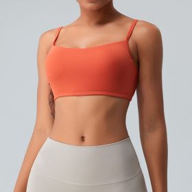 Cloud Sense Sports Underwear Thin Strap Yoga Exercise Vest (Option: Warm Orange-L)
